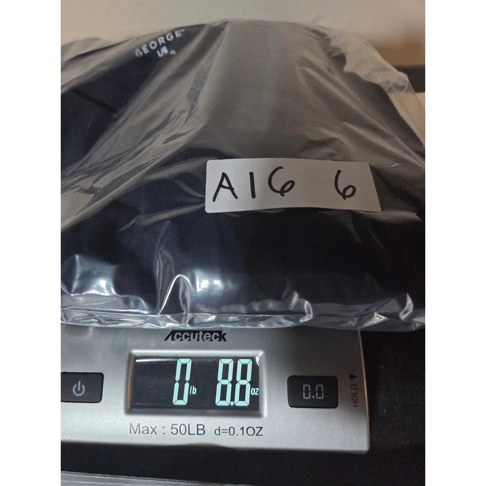 George Mens Long Sleeve Crewneck T-Shirt Navy Blue Size Large Cotton Tee - Picture 6 of 6